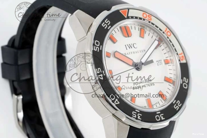 MIROTIME 1225 Aquatimer Automatic SS RSF 1:1 Best Edition White Orange Dial on Black Rubber Strap A Supportive 7069